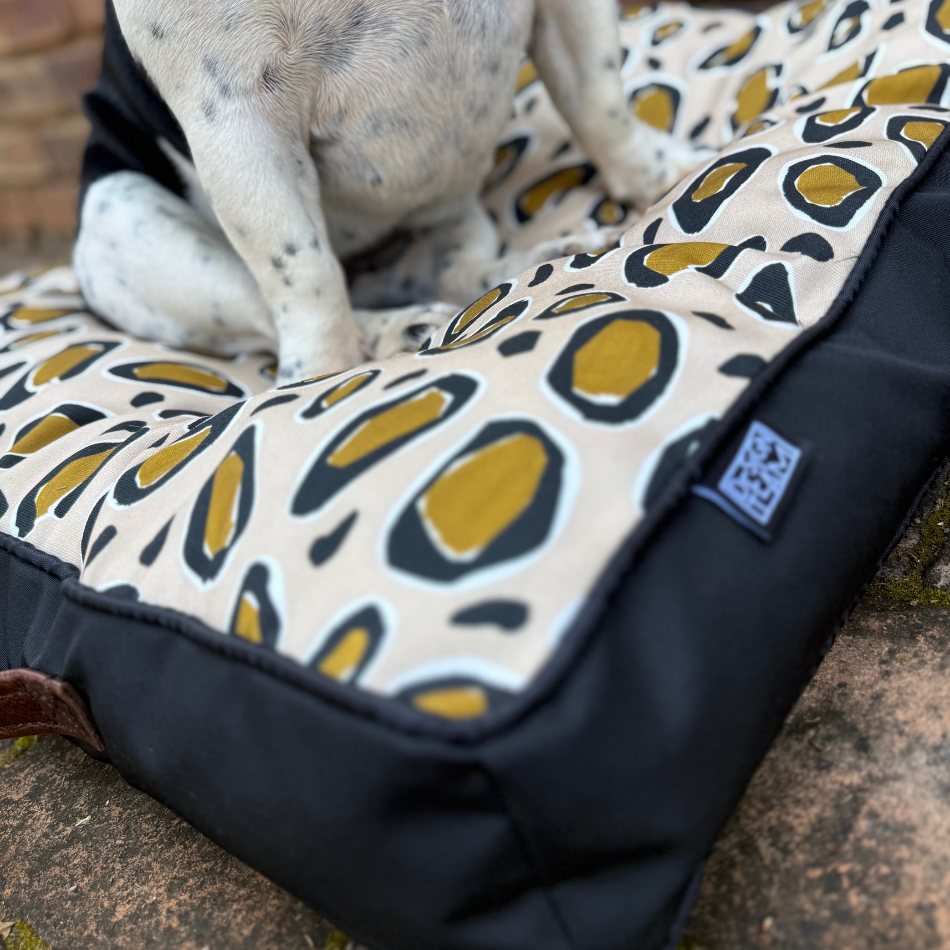 Leopard Camel Outdoor Pet Bed Small