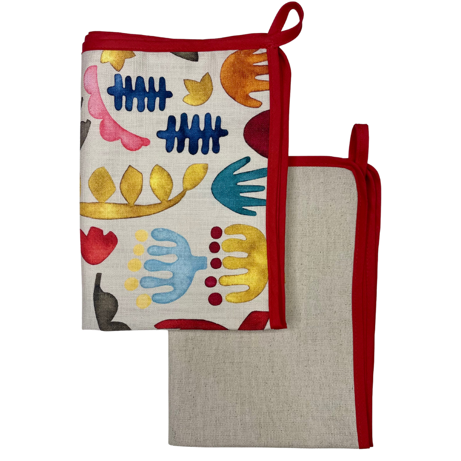 Kukua with Red Binding Kitchen Towel set of 2