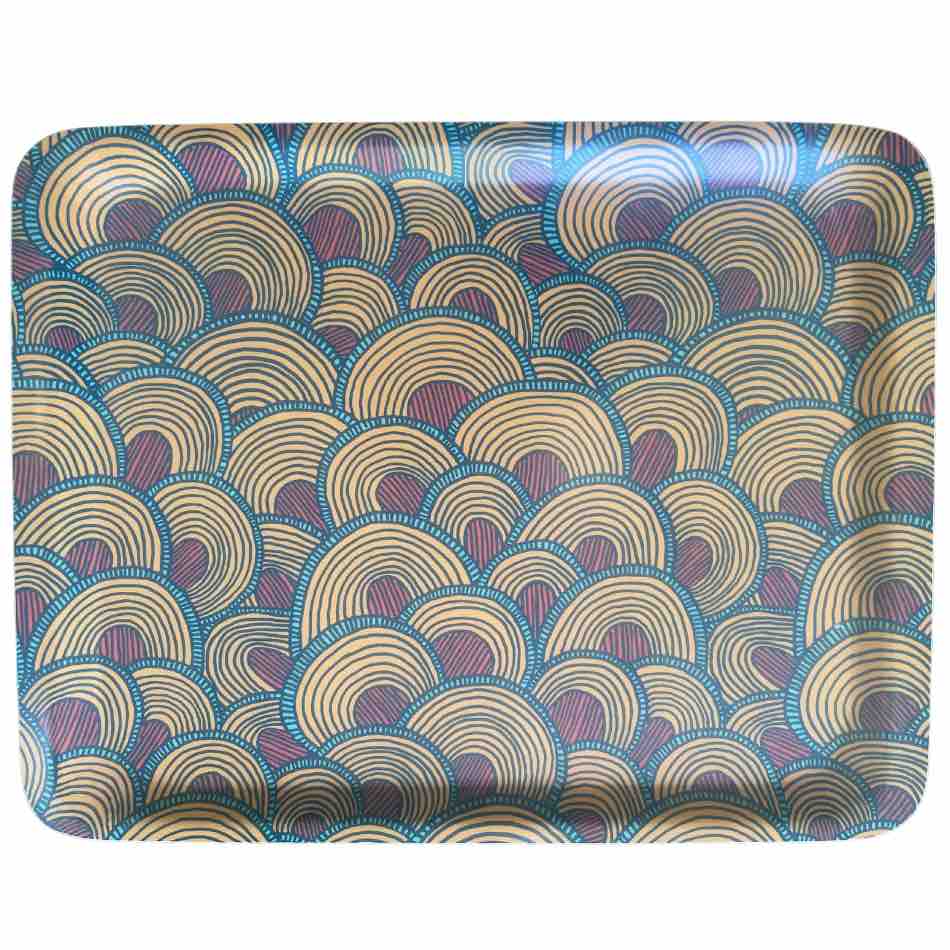 Waves Bright Square Tray