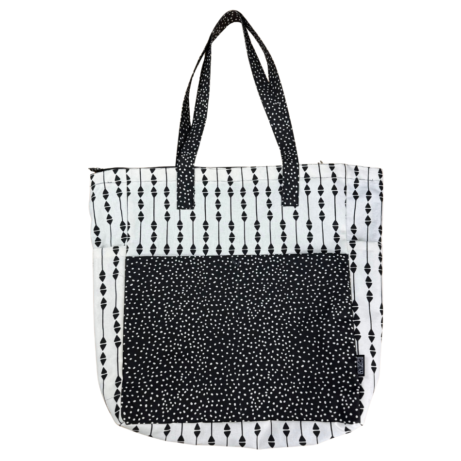 Arrow and Spikkel Black Beach Bag