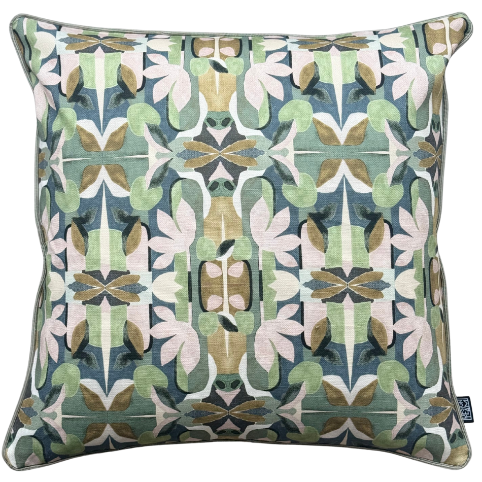 Makalani Palm Green with Green Piping