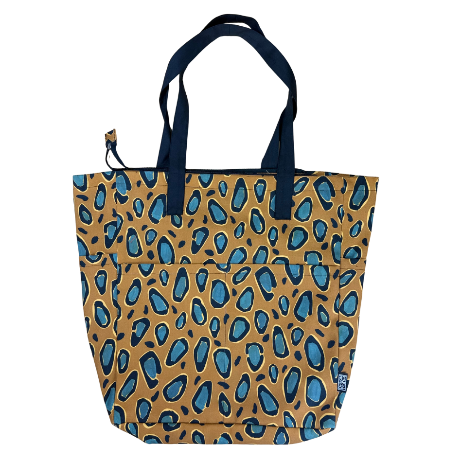 Leopard Spot Blue Beach Bag