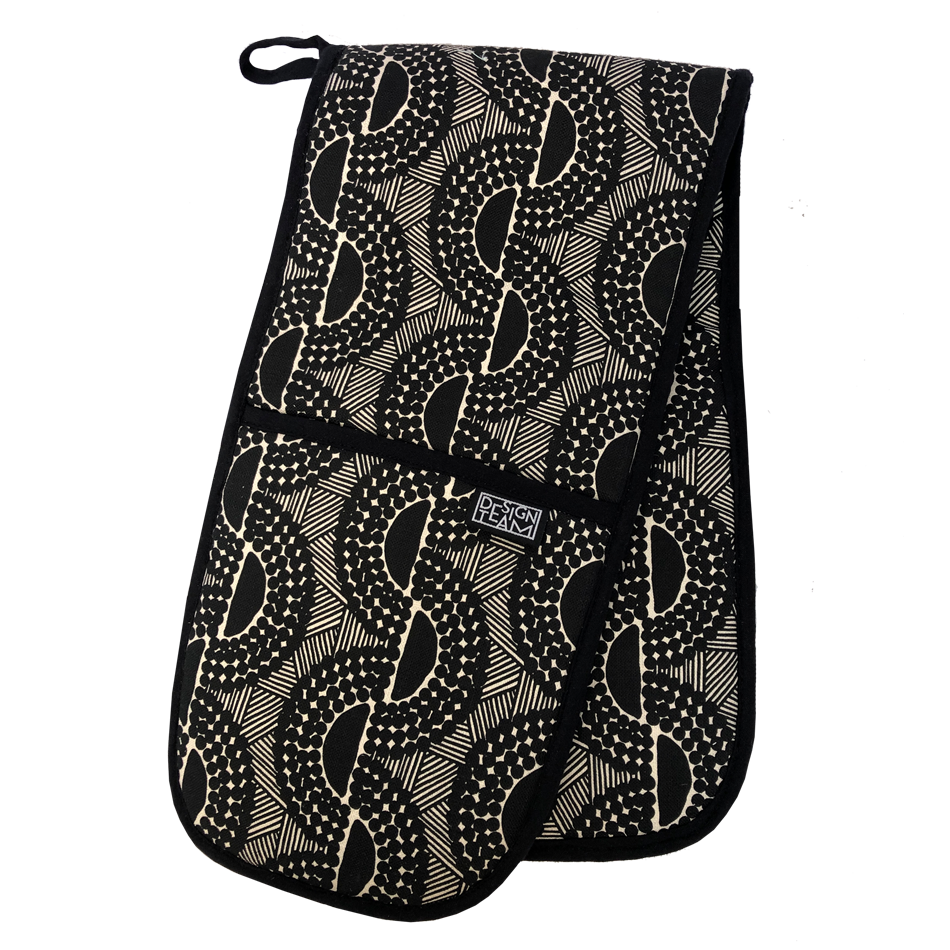 Peppercorn oven glove</br> Black with Black Binding