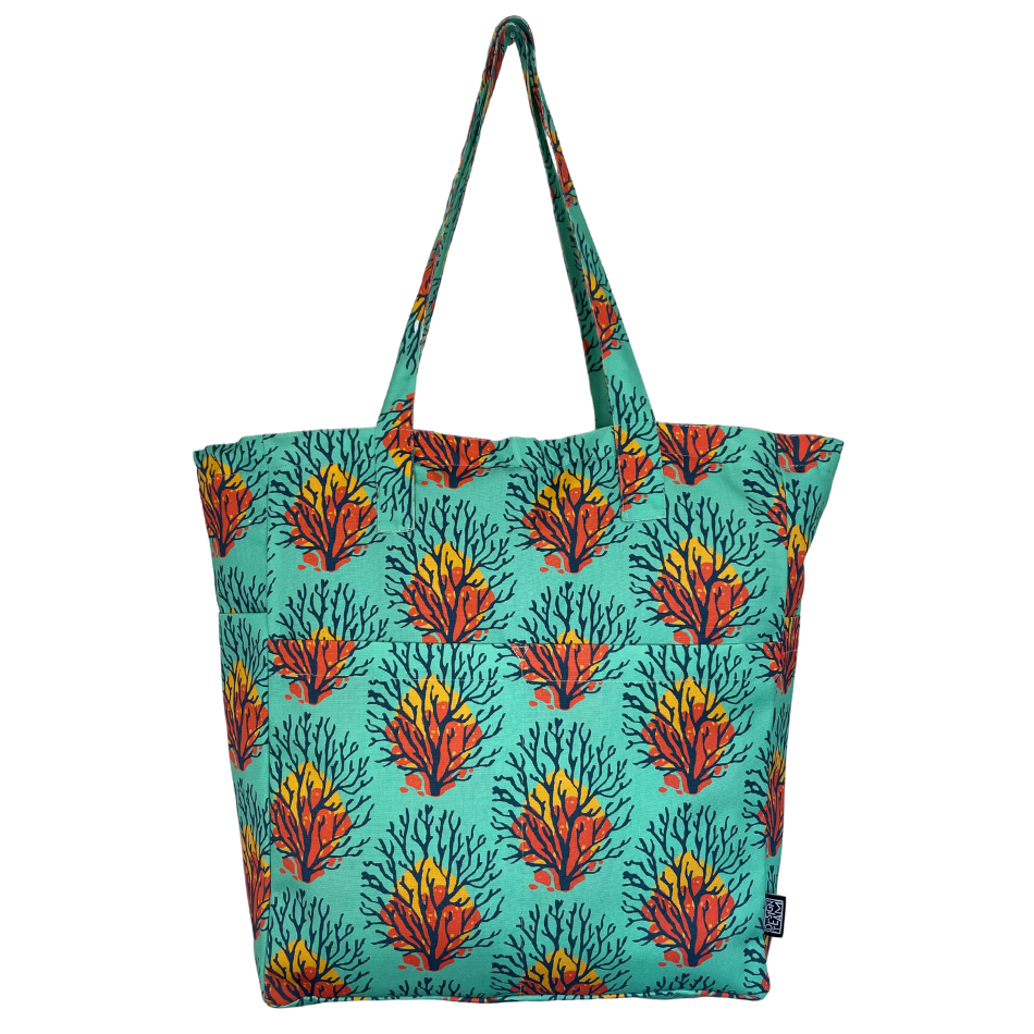 Coral Bright Beach Bag