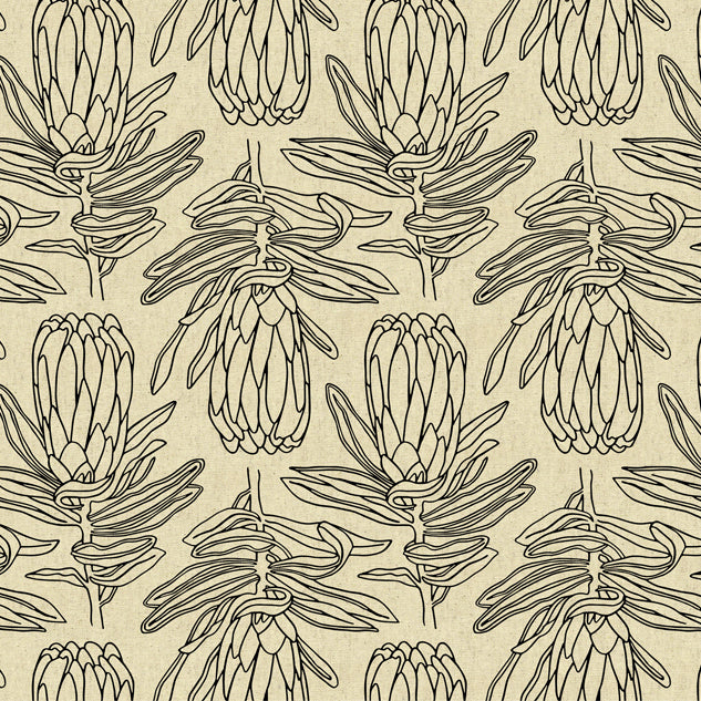 Small Line Protea Black
