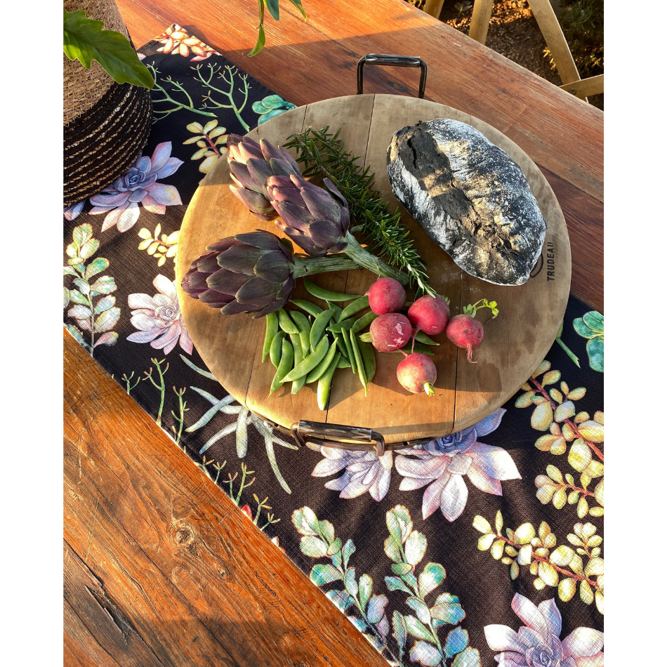 succulent table runner Table Runner Succulent Charcoal – Design Team